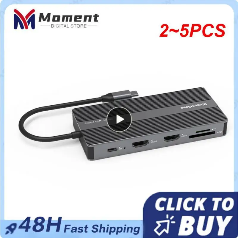 

2~5PCS Usb C Hub Multifunctional With Sd / Tf Card Reader 12 In 1 5gbp Vga Office Tools Type-c Docking Station Portable