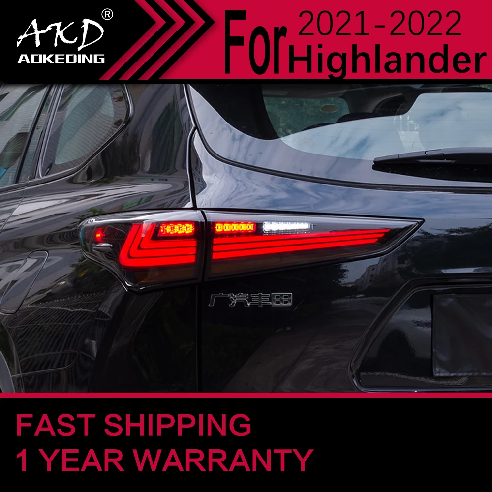 

Автомобисветильник для Toyota Highlander, светодиодный задний фонарь 2022, задний стоп-сигнал, стоп-сигнал, DRL, задние автомобильные аксессуары
