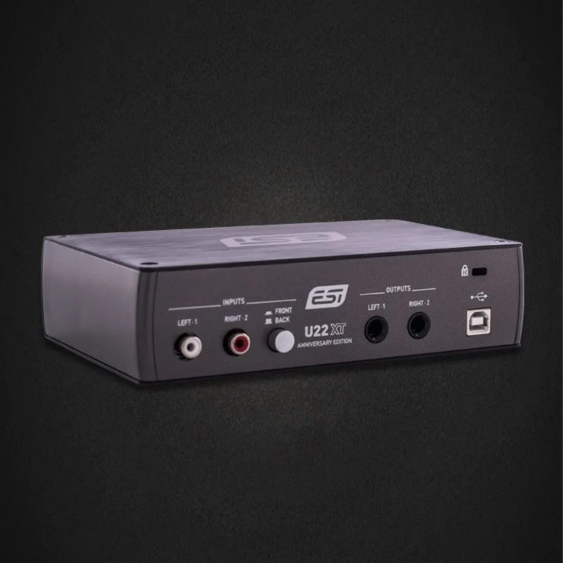 ESI U22XT 블랙 전문 녹음 오디오 인터페이스 마이크 프리 앰프 지원 USB 사운드 카드 WDM ASIO 2.0 CoreAudio