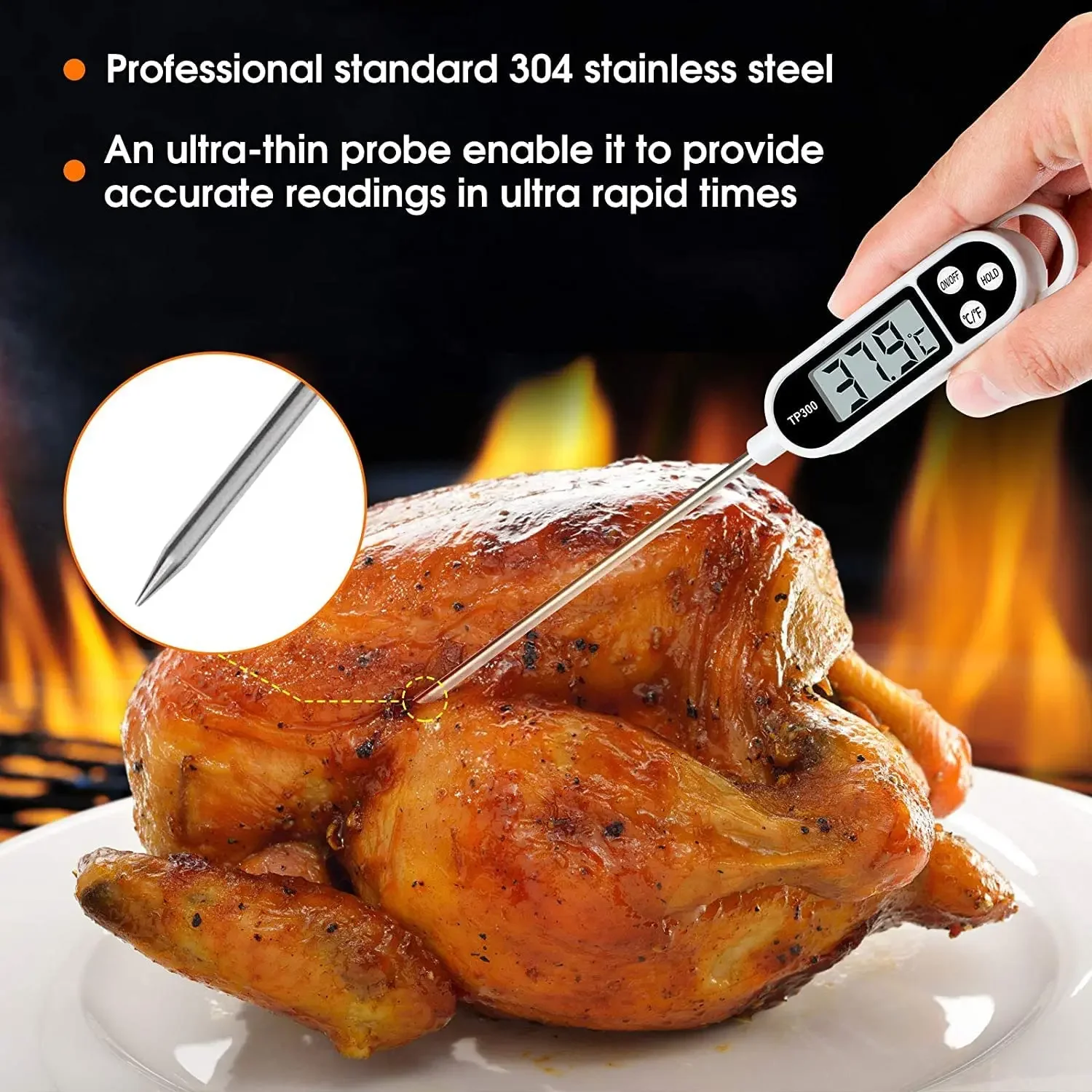Food Thermometer Stainless Steel Probe Type Household Pen Type Milk Temperature Cooking
