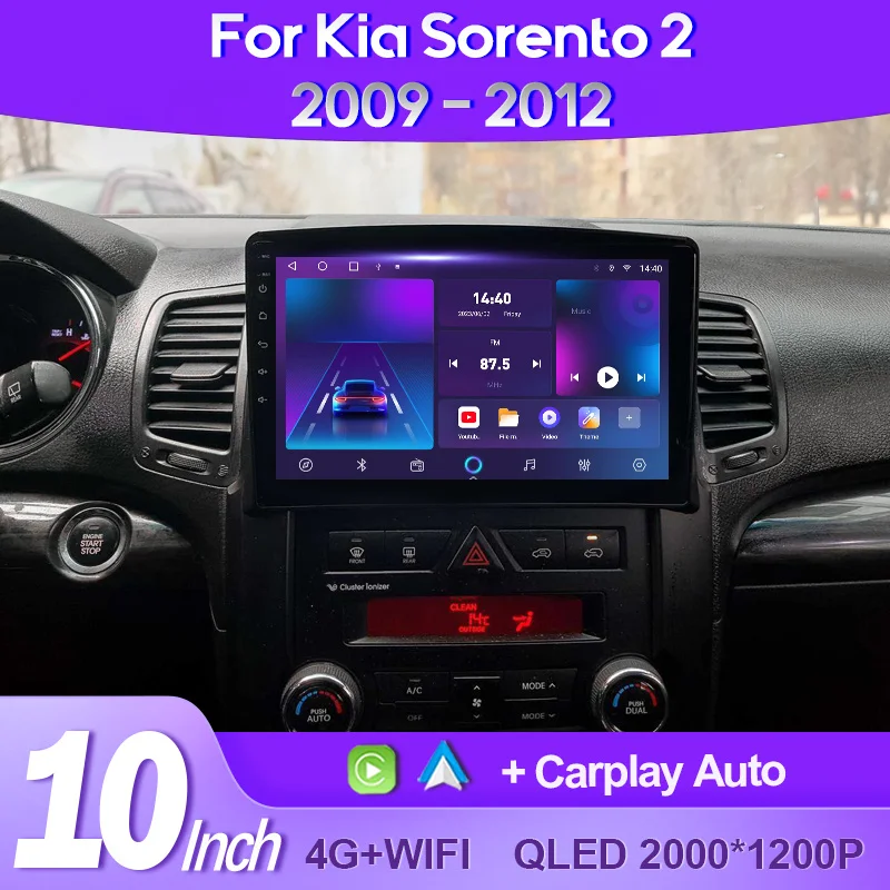 

QSZN для Kia Sorento 2 XM 2009 - 2012 2K QLED Android 13 автомобильное радио мультимедийный видеоплеер GPS AI голосовое CarPlay головное устройство стерео