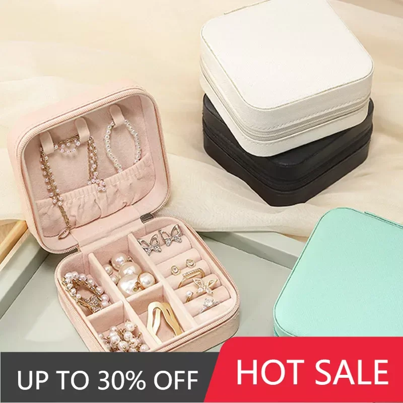 

Ins Girl Travel Portable Zipper Jewelry Box, Earrings Necklace Ring Small Jewelry Bag, Cute Children's Jewelry Box