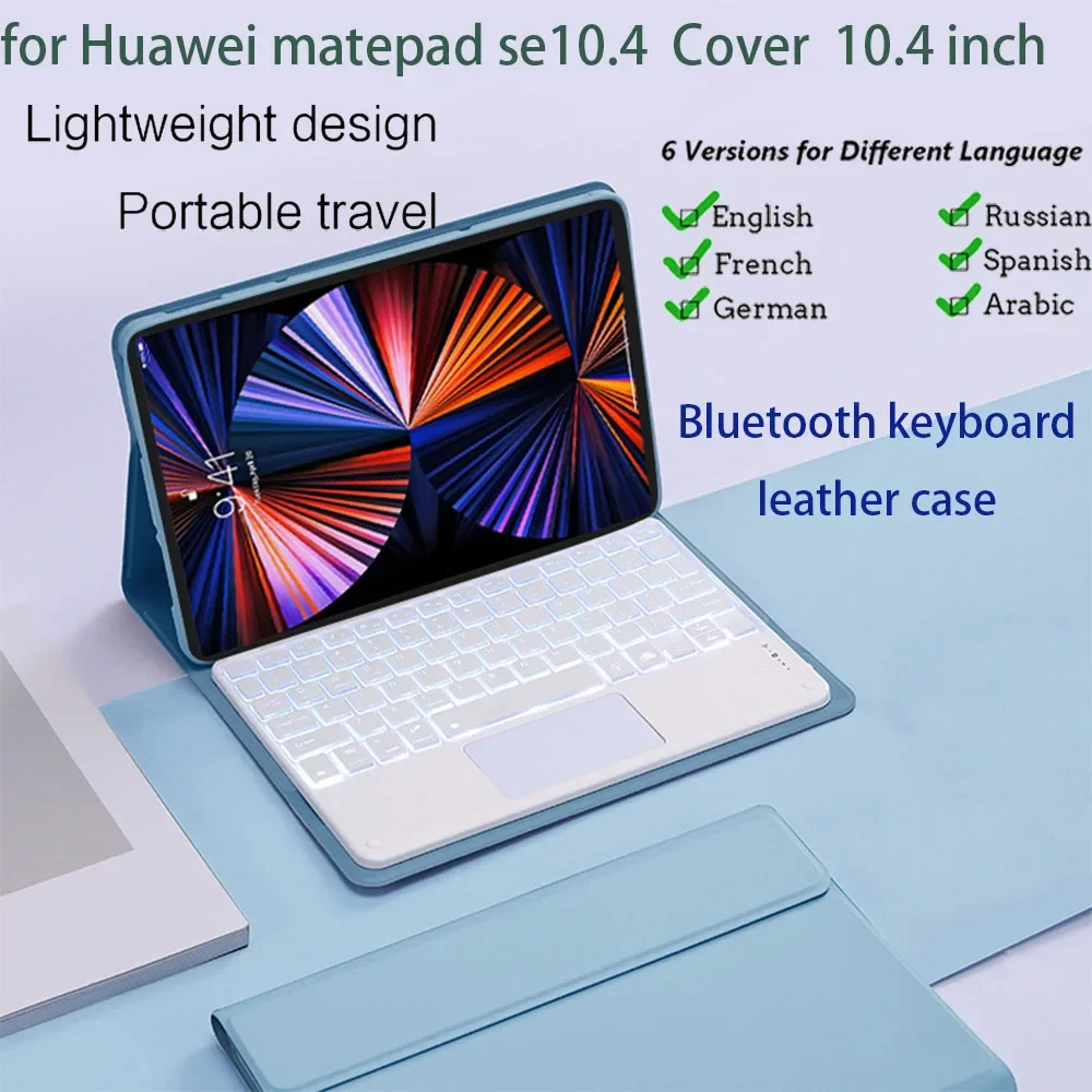 

Bluetooth Keyboard Case for Huawei matepad se 10.4Cover Magnetic Keyboard Cover For HuaWei 10.4 inch Case English German Arabic