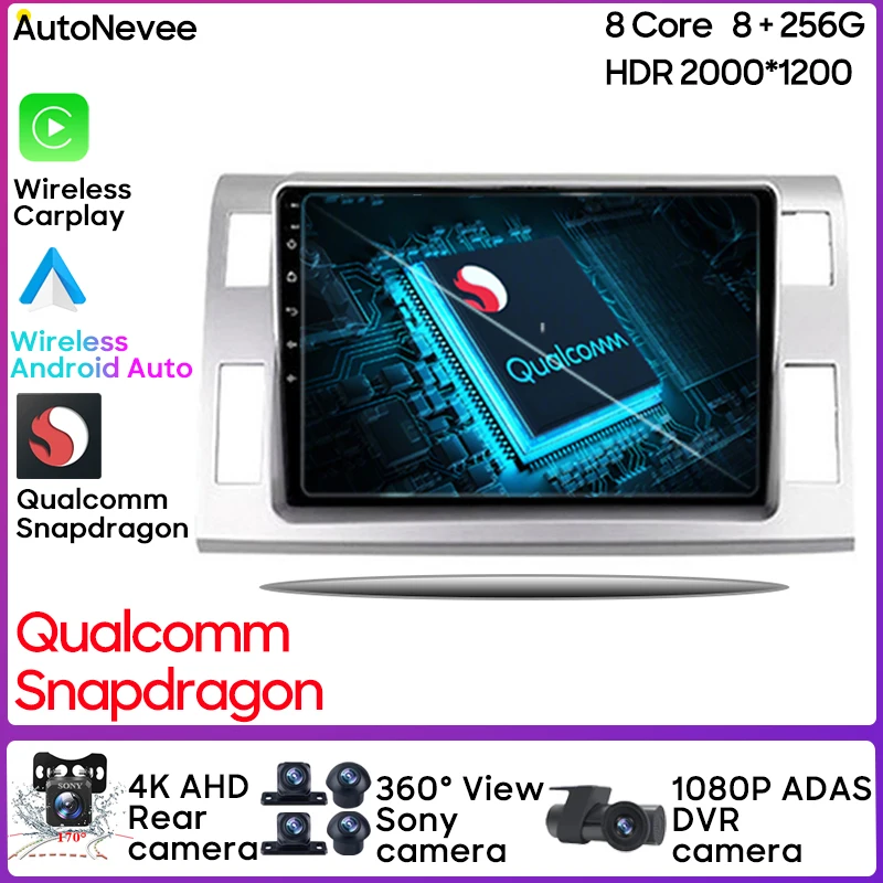 

360 камер Android 13 для Toyota Previa 3 III XR50 Estima 2006-2019 Navi GPS IPS DSP Carplay Мультимедийный проигрыватель Авто Стерео DVD
