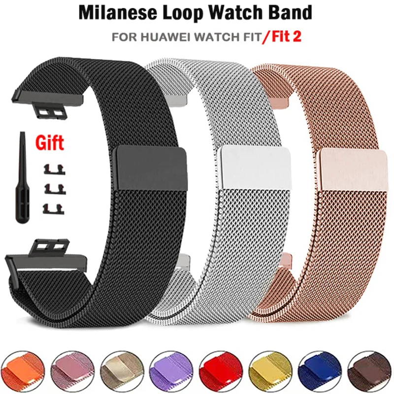 Cinturino Milanese Per Huawei Watch Fit Strap Smart Magnetic Loop Bracciale In Metallo In Acciaio Inossidabile Per Huawei Watch Fit 2 Accessori