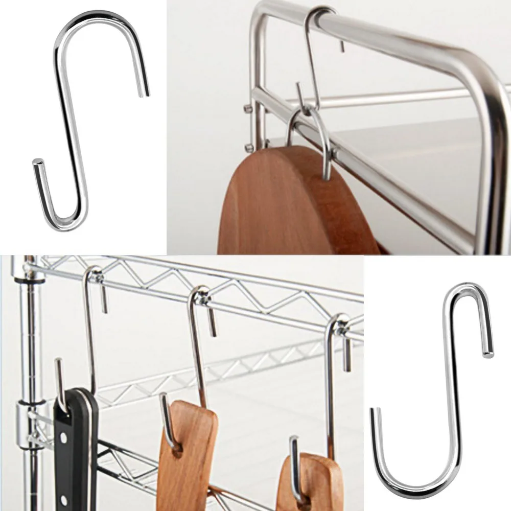 Heavy Duty S Hooks Pan Pot Holder Rack Hooks Hanging Hangers S Shaped Organizer Storage Holder Clothes Bags Kitchen Accessories
