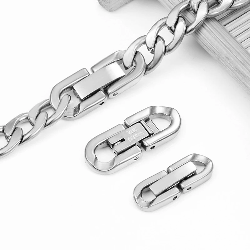 2 stücke Edelstahl Falte über Verschluss Extender Bajonett Schnalle für DIY Kette Armband Halskette Schmuck Herstellung liefert keine verblassen – Detail 4