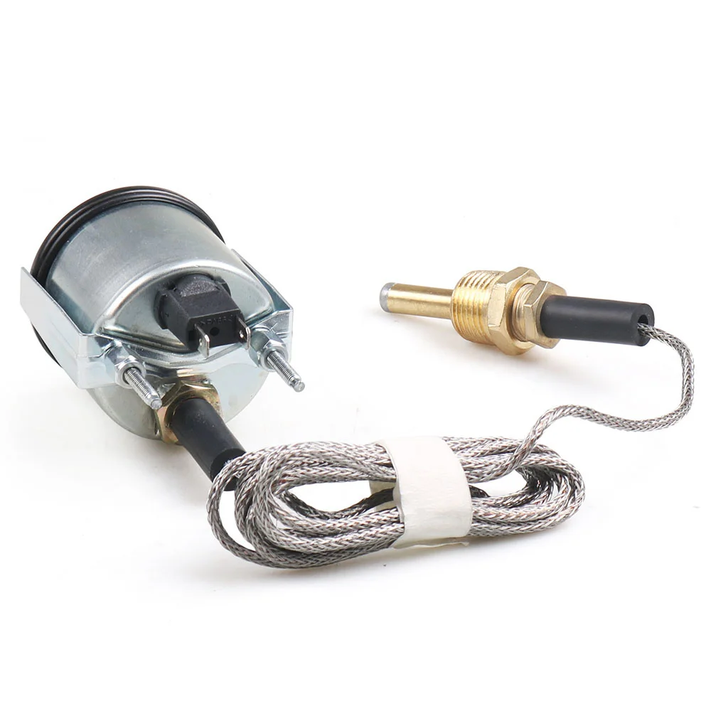 2 52MM NPT 1/2 기계식 수온 게이지 40-130 ℃ /110-265 ℉   센서가 있는 수온 12V 온도 게이지 노란불 자동차 미터