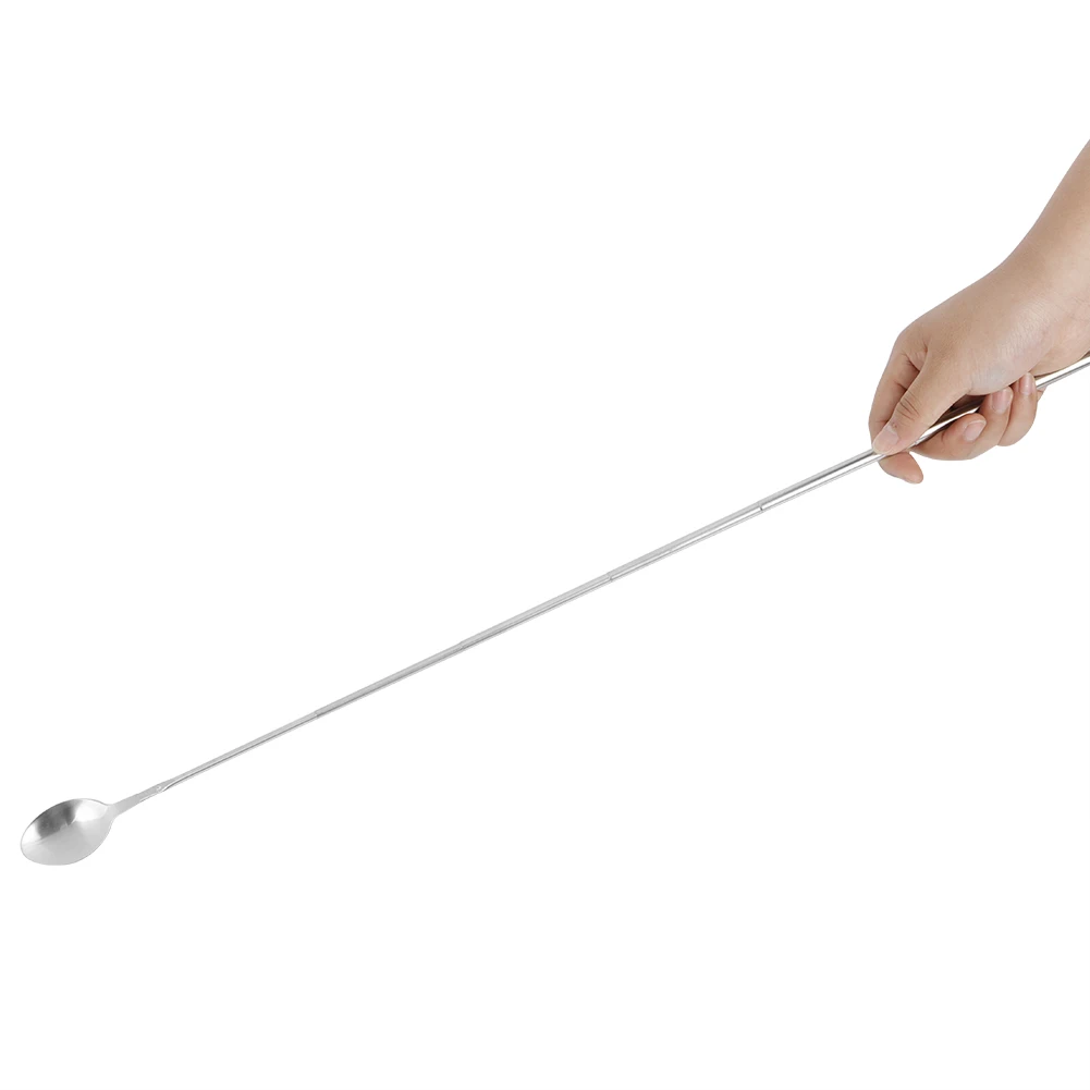 Cocktail Spoon 1Pc Stainless Steel Telescopic Extendable Magic Cocktail Stirring Spoon 62cm Long Max