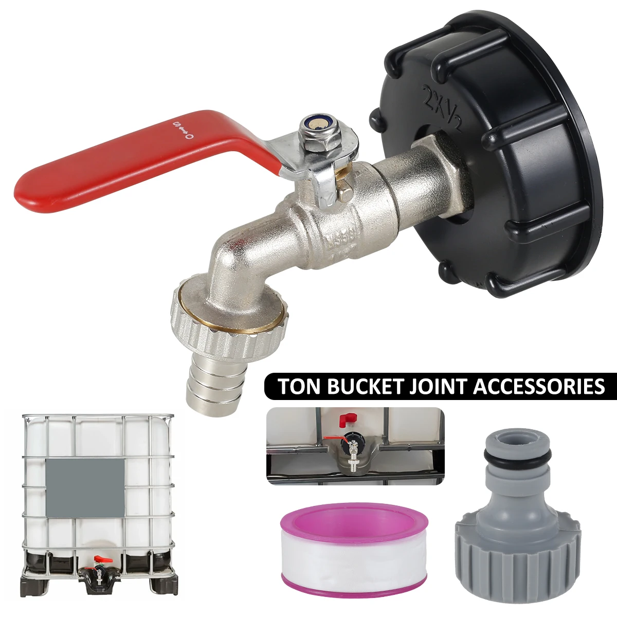 

IBC Tote Fitting Brass IBC Tank Adapter with 1/2inch Hose Fitting Durable IBC Tank Tap Adapter Coarse Thread Water Tank Adapter
