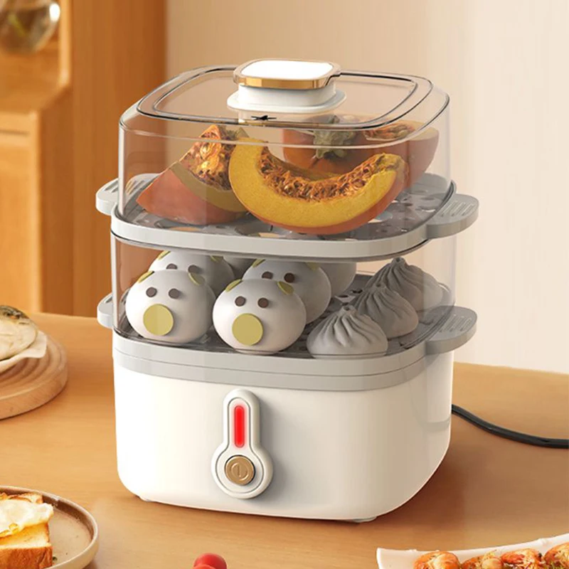 Vegetable Steamer Rice Cooker- Big Capacity Electric Steam Appliance with Timer for Healthy Fish, Eggs, Vegetables, Rice