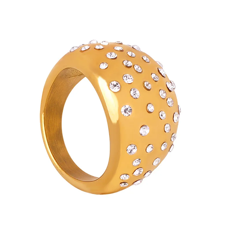 Anello Impermeabile in Acciaio Inossidabile Placcato Oro 18K