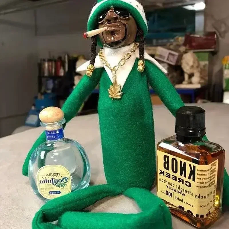 Funny Anime Rapper Snoop on A Stoop Christmas Elf Doll Christmas Elf Doll Home Decoration New Year Gift Toys Rapstar