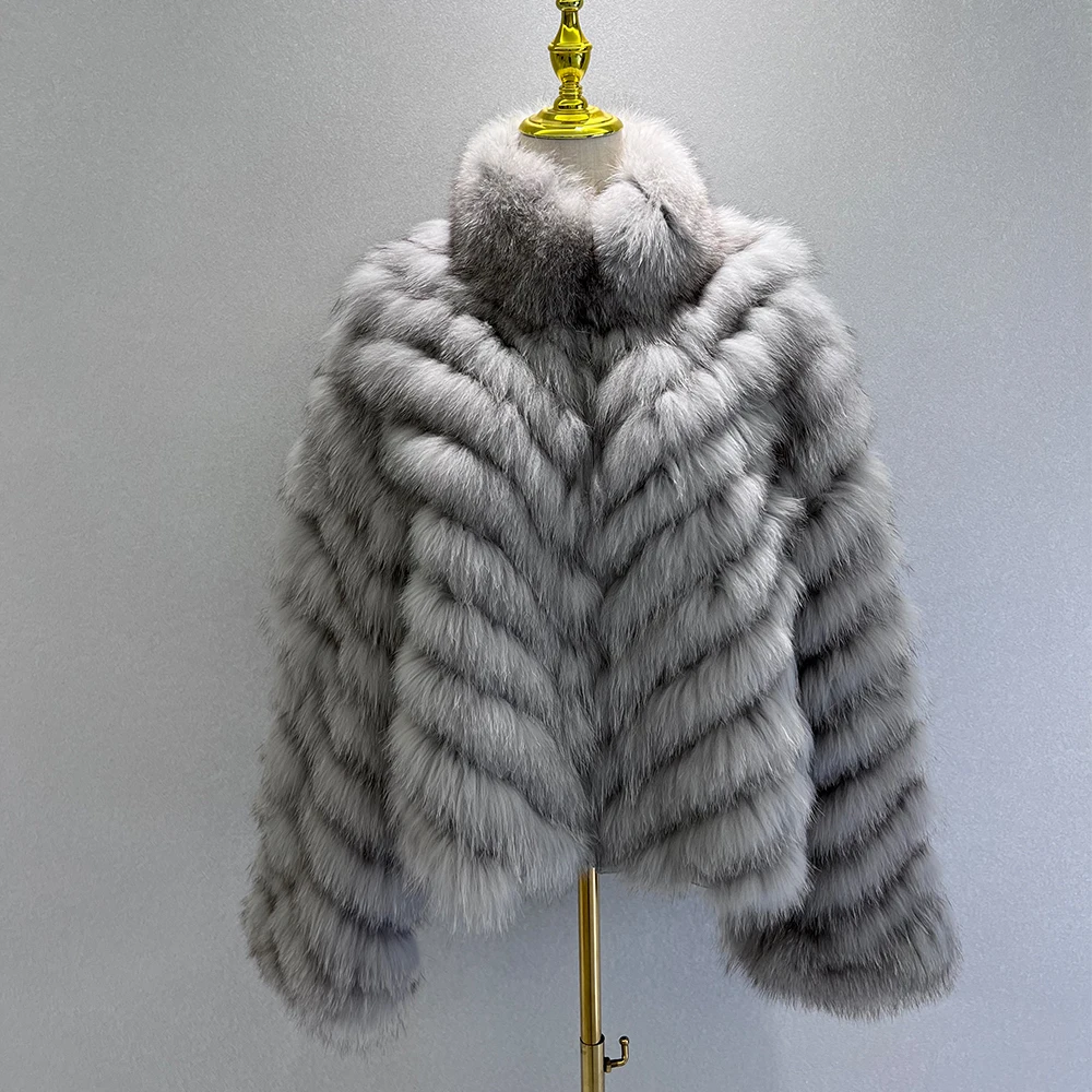 Fur Lover Autumn Winter Ladies Real Fox Fur Reversible Jacket Hot Sale Fashion Women Fox Fur Coat Double Side Genuine Fur Jacket
