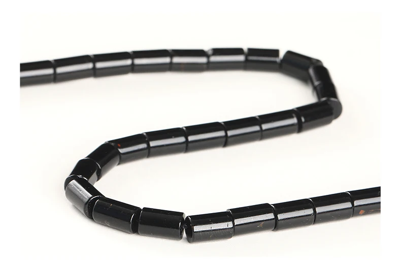 6x9mm Natürliche Schwarze Turmalin Zylinder Form Perle Lose Spacer Rohr Perle für Schmuck Machen Diy Halskette Armband zubehör – Detail 4