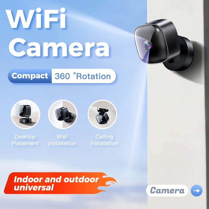Lenovo New Security Monitoring High Definition 4K Rotating WiFi Mini Camera No Need for Plug in Night Vision Smart Home 2