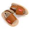 Classic Leather Baby Sandals Baby Boys Baby Girls Non-slip Solid Color Bow Baby Walking Soft Rubber Bottom Hundred Garden Shoes 3