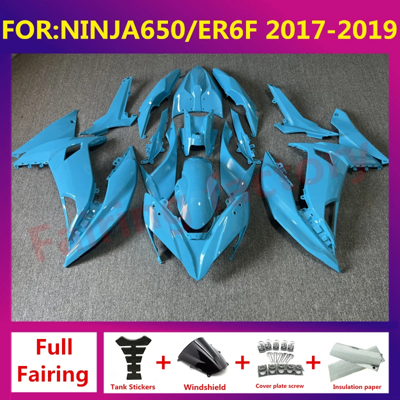 

For kawasaki Ninja650 Ninja 650 ER-6F ER6F 2017 2018 2019 Motorcycle full Fairing Kit fit bodywork fairings kits zxmt set blue
