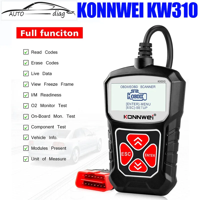 Konnwei Kw310 Scanner Obd2 Per Auto Obd 2 Strumento Diagnostico Per Scanner Per Auto Scanner Automobilistico Strumenti Per Auto Lingua Russa Pk Elm327