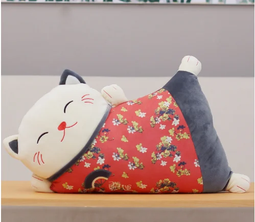 1pc New Cute Cat Lucky Cat Plush Animals Doll Soft Cat Birthday Gift Creative Home Stuffed Pillow Decoration Dolls 2022