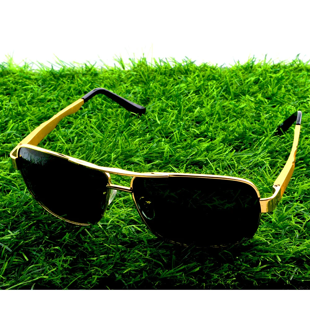 

Al-mg Alloy Double Bridge Gold Spring Temple Fashion Polarized Sunglasses UV400 Polaroid Shopping Driving Outdoor Designer