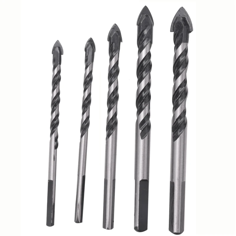 

5 Pcs Multi-Material Drill Bit Set For Tile,Concrete, Brick, Glass, Plastic And Wood Tungsten Carbide Brick Wall