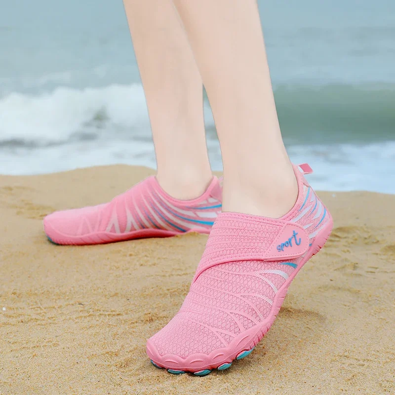 Upstream Wading Aqua Shoes Men Women Slip On Water Sports Shoes Five Fingers Beach River Barefoot Swimming Sneakers Unisex water shoes aqua shoes barefoot shoes