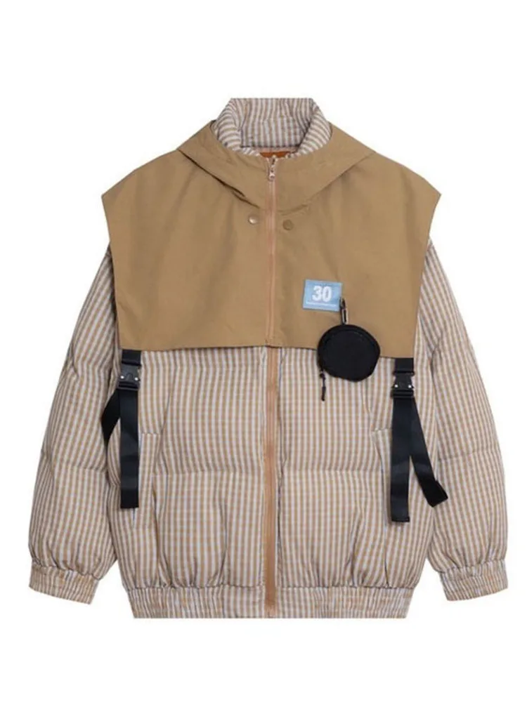 

Women Jacket Retro Street Bread Suit Thick Coat Women's Autumn And Winter New Splicing Fake Two-piece Cotton Padded Jacket
