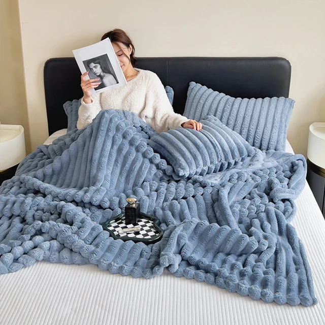 Soft Fluffy Striped Blanket 4