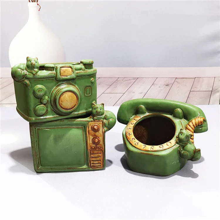 

Creative furniture TV sound modeling fleshy flowerpot ceramic vase home decoration desktop decoration