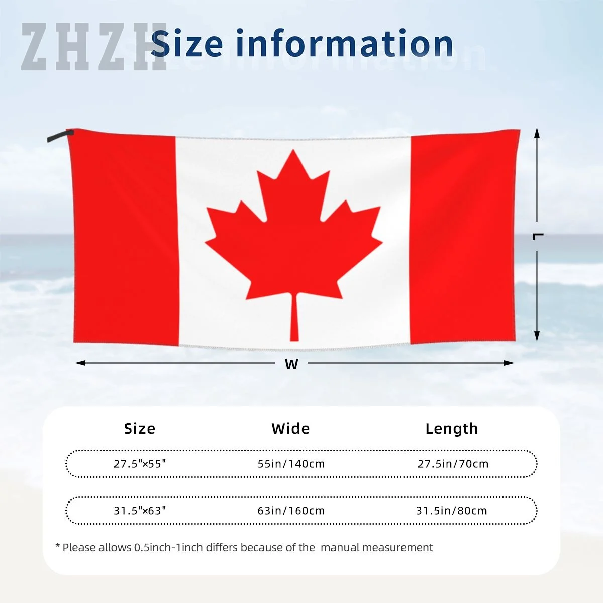 More Design Canada Flag Emblem Bath Towel Quick dry Microfiber Absorbing Soft Water Breathable Beach Swimming Bathroom 6