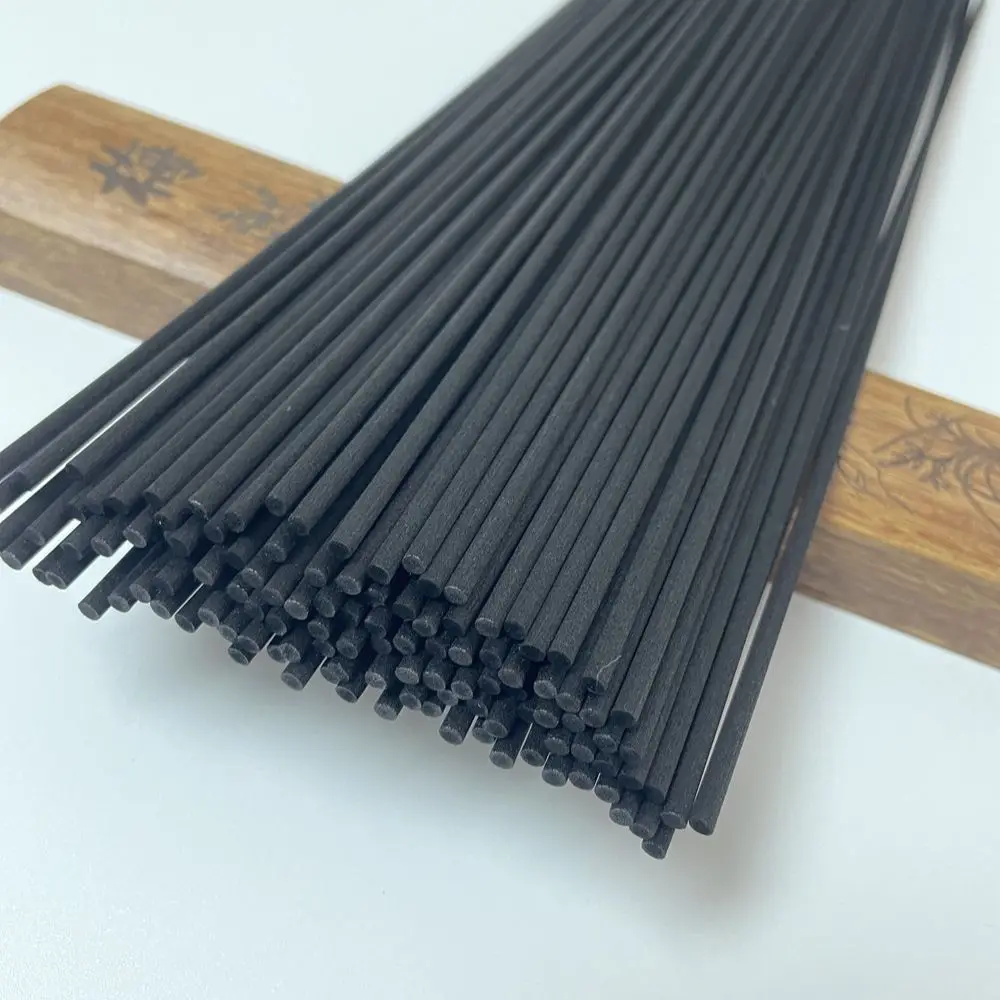500PCS 5/4/3/mm X L35/25/22cm Black Fiber Reed Sticks Essential oil Rattan Diffuser Replacement Refill Sticks for Air Freshener