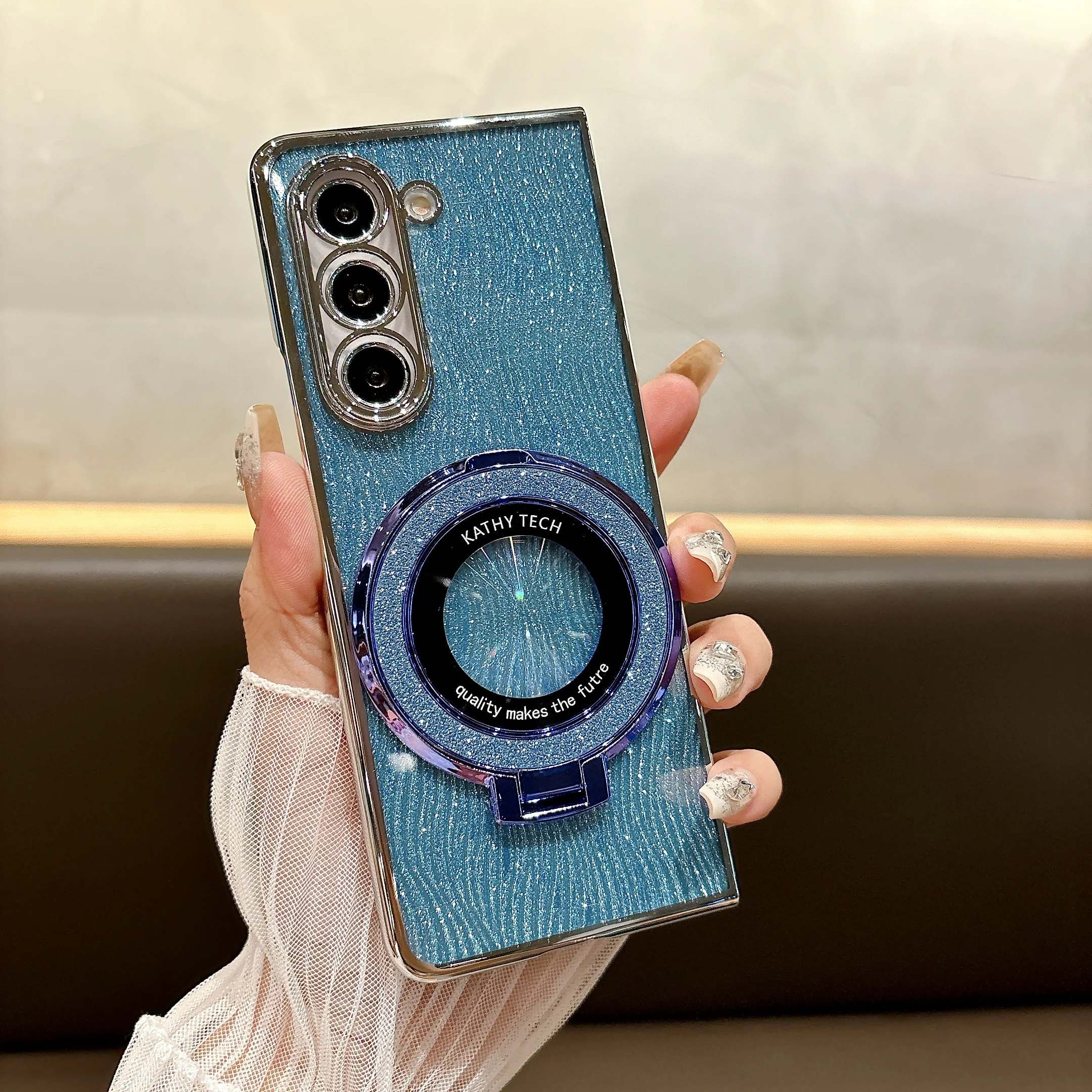 Luxury Ring Electroplate Sparkling Magnetic Shockproof Phone Case