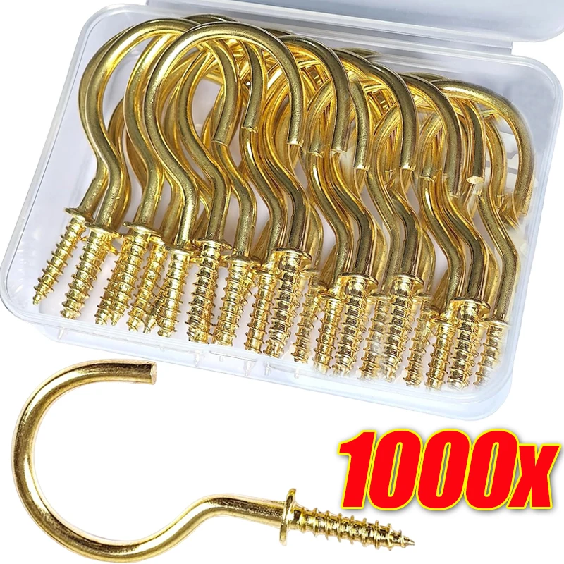 ตะขอแขวนแบบเกลียว ตะขอแขวนเพดานอเนกประสงค์ แข็งแรง ทนทาน ติดผนังแบบเกลียว สำหรับแขวนต้นไม้ ของใช้ในครัว ห้องน้ำ 1