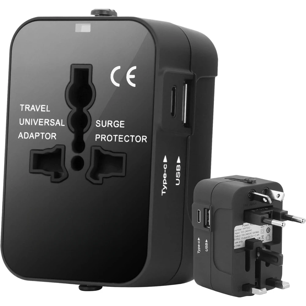 Universal Travel Adapter, All-in-One, Worldwide, USB/USB-C, Compatible with Apple Devices, Intl. Power Solution