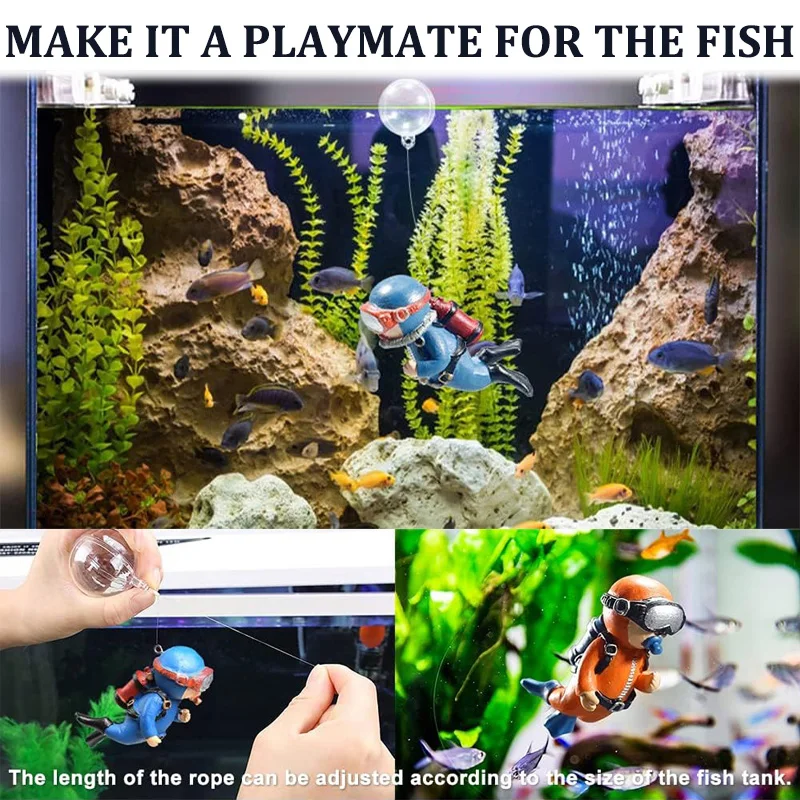 Aquarium Accessories Miniature Diver Ornaments Fish Tank Decoration Floating Landscaping fish tank ornaments mini landscape ornaments fish tank decorations aquarium ornaments