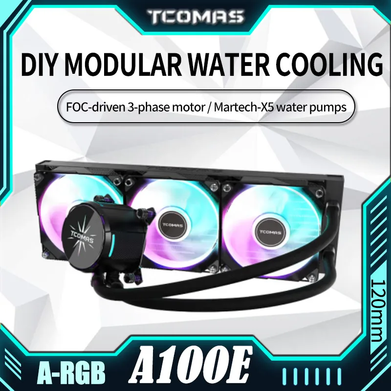 

TCOMAS A100E CPU Water Cooling Cooler 360 ARGB Cold Head Light Effect Support Multi-Platform LGA1700 Modular Replaceable