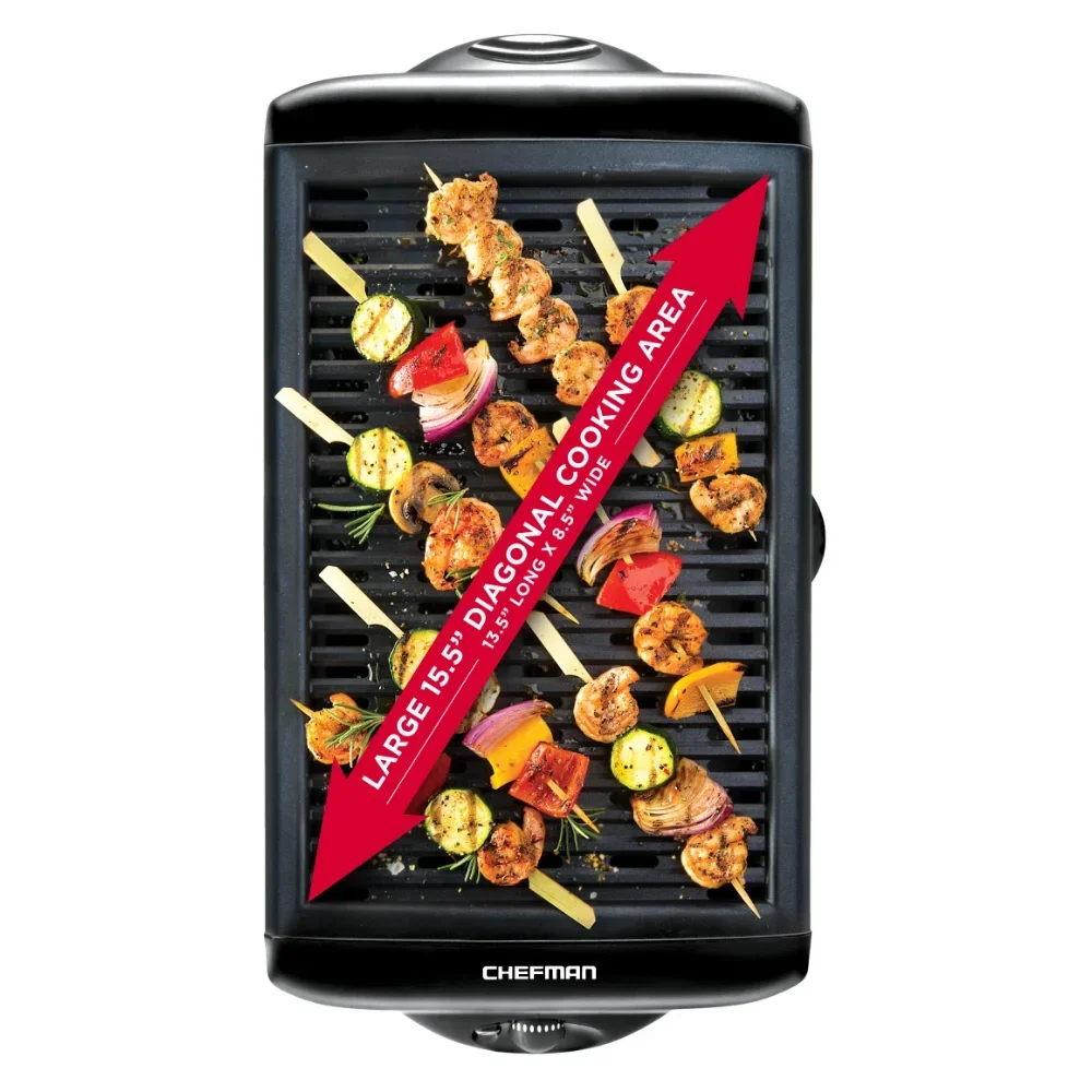 Electric Smokeless Indoor Grill with Non-Stick Coating & Temperature Control, Black 4