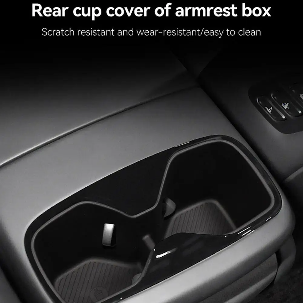 기아 EV9 2024-2025용 TPE 팔걸이 수납함 정리함 뒷좌석 컵홀더 트레이 블랙 차량 내부 액세서리