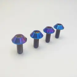 Titanium Allen Button Head Bolt Set - 4pcs Grade 5 Ti Screws - M6X20mm (Burning blue)