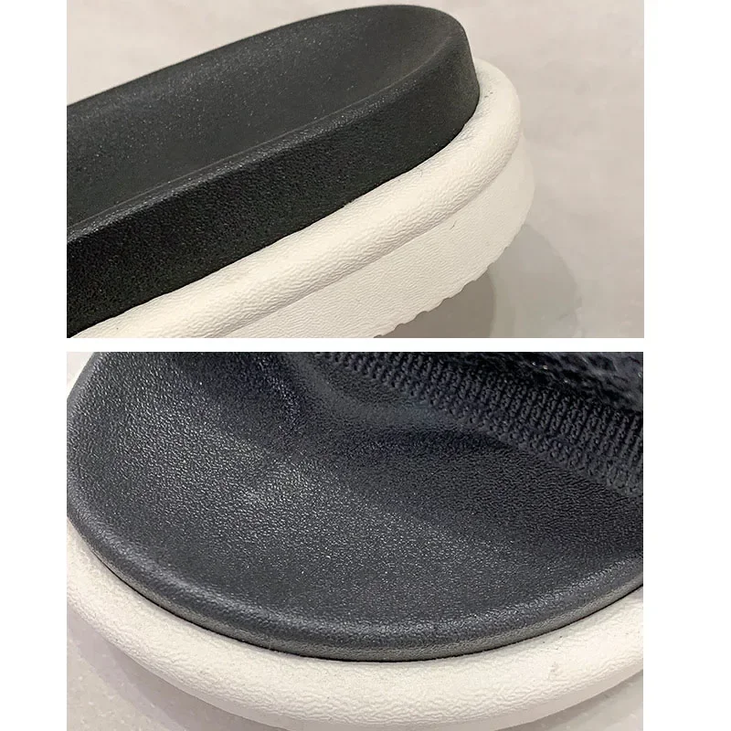 Hollow Out Mesh Colour Blocking Slippers Women Summer Bow Ins Fashion Thick Bottom Outdoor Sandals