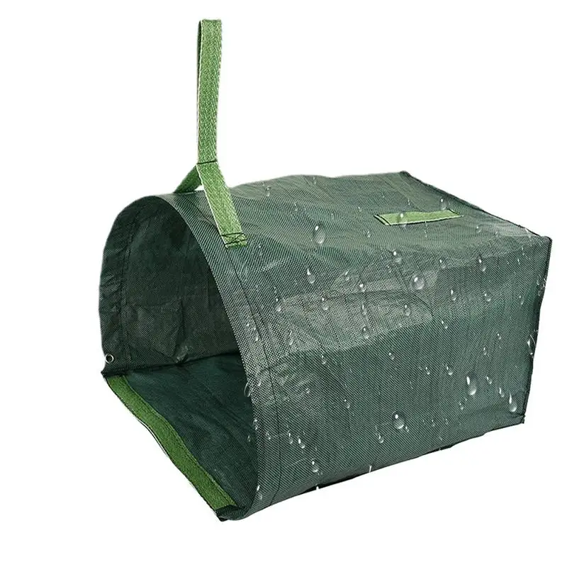 

Garden Waste Bags Reusable Garden Leaf Sack Waterproof PP Woven Garbage can Foldable trash With Handles for Moss Lawn Cuttings