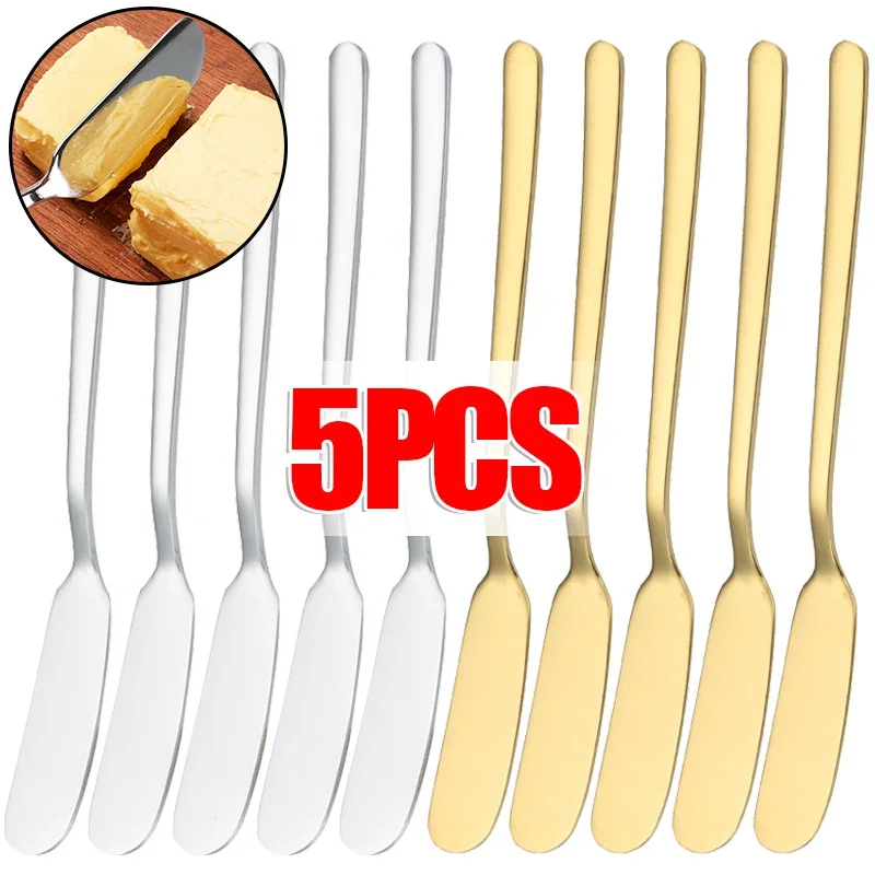 Description Picture 4 of item5/1Pcs Butter Knifes Stainless Steel Cheese Cutter Knifes Long Handle Bread Jam Spreaders Cream Toast Cutlery Kitchen Gadgets