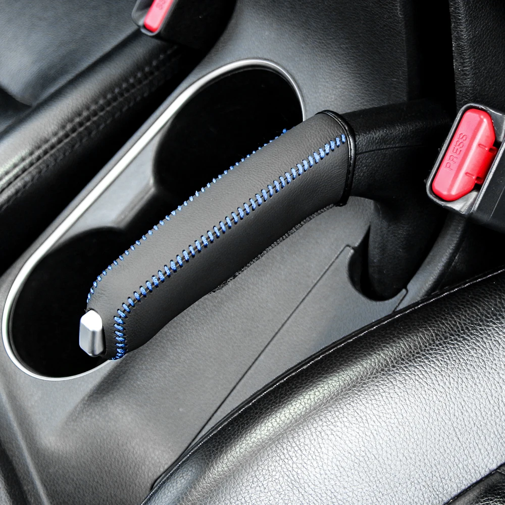 Leather Handbrake Cover Auto Accessories for Fiat 500 Grande Punto UNO Tipo Stilo Astra Bravo Panda Freemont Linea hand brake cover