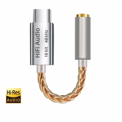 High - Fidelity Type C to 3.5mm AUX Adapter with Built - in DAC and Headphone Amplifier (Red)
