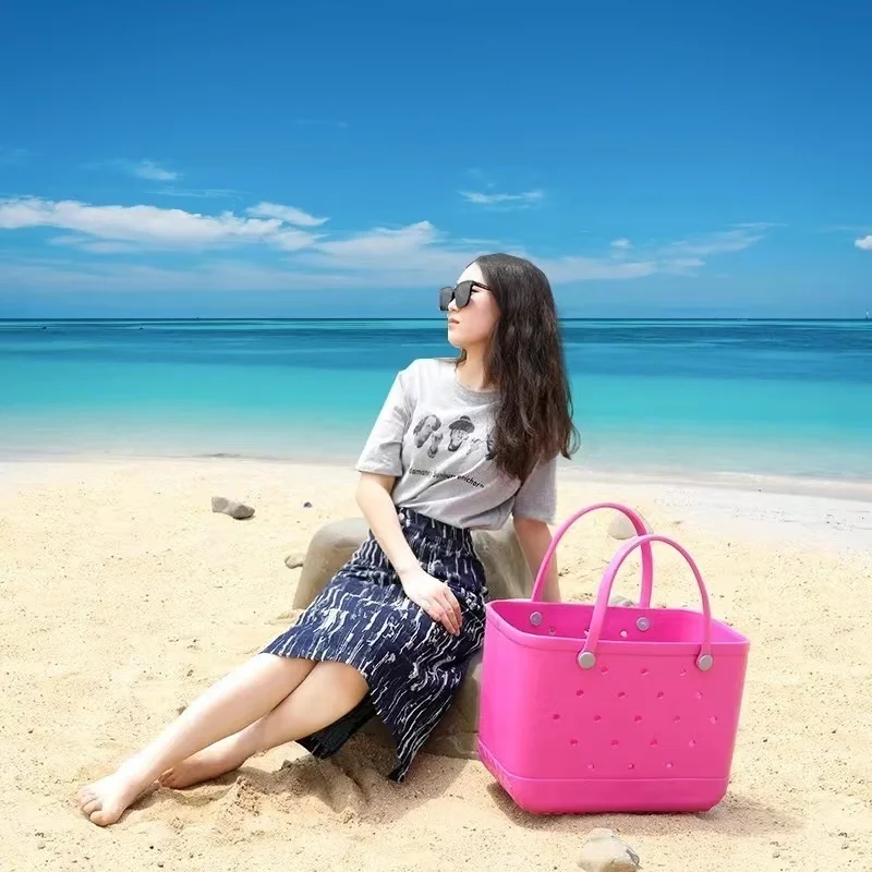 Wholesale Leopard Large Wholesale Bogg Bag Summer Beach Bags 2021 Summer  Custom Rubber Silicone Women Removable Straps EVA Tote Bag KJ61 From  m.