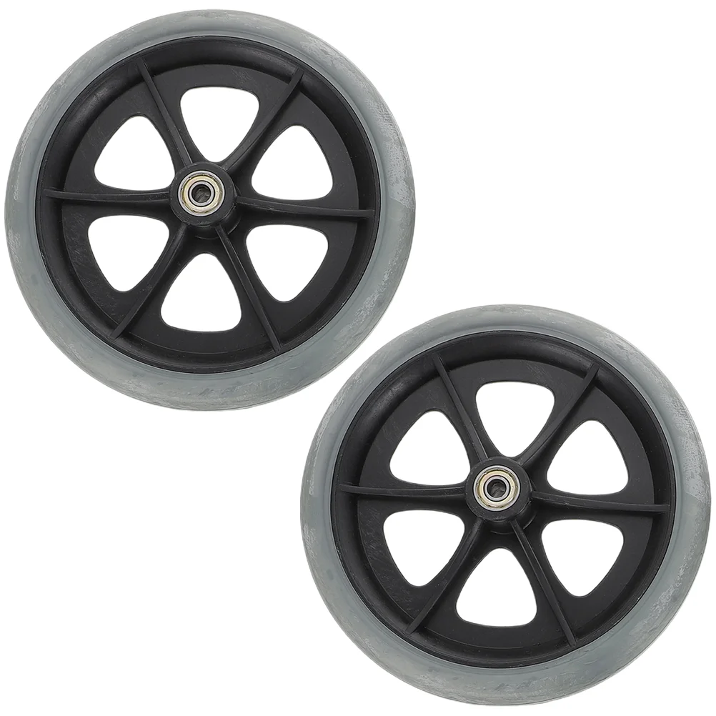 

2 Pcs Wheel Chair Accessories Drive Walker Wheels Replacement Wheelchair Parts for Stainless Steel Attachment