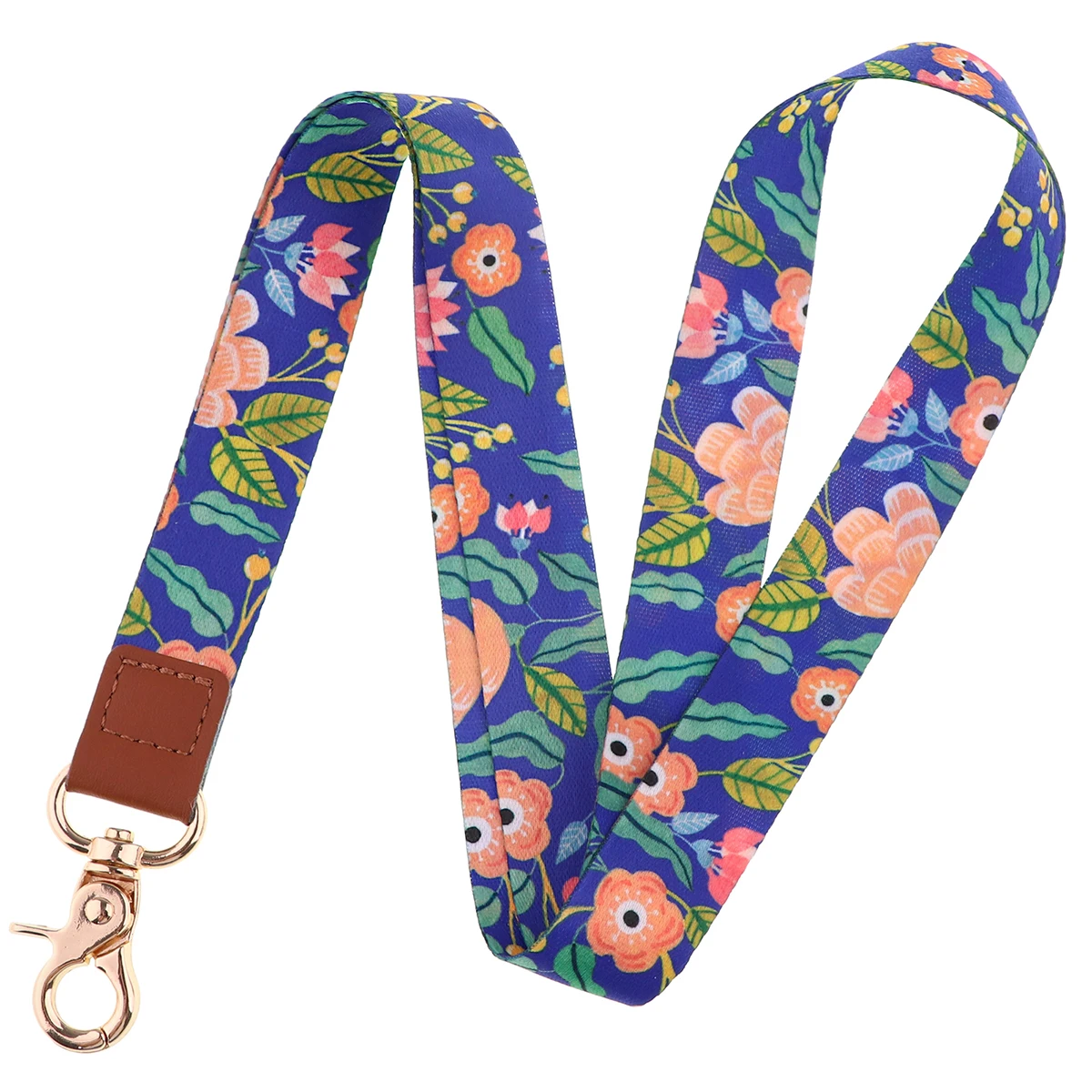 Floral Lanyard Keychain with Rose Design - Stylish Neck Strap for Keys, Phone, ID Badge, and Gifts