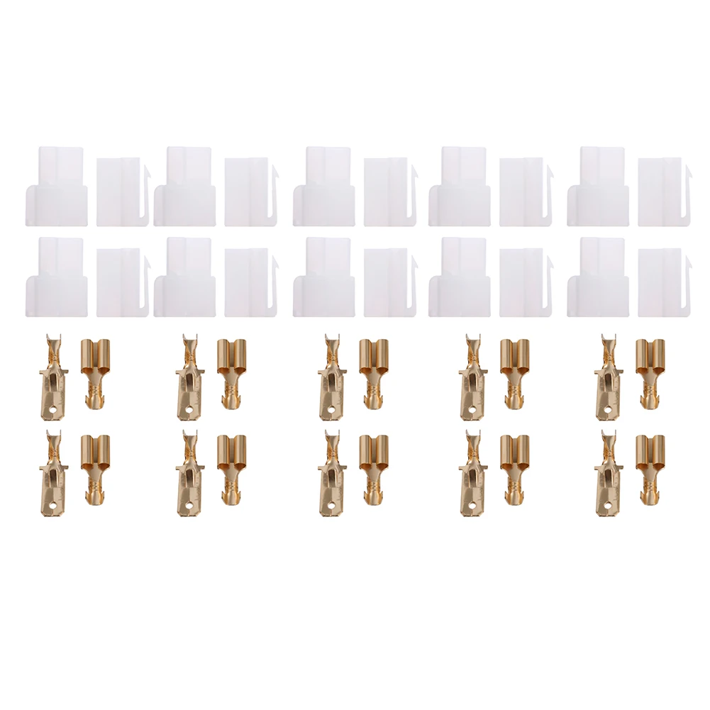 Hot Sale Power Connector Plugs Skillful Manufacture 10 Sets Universal T-Type 2 Pin DC Power Male Female Connector Plastic Metal