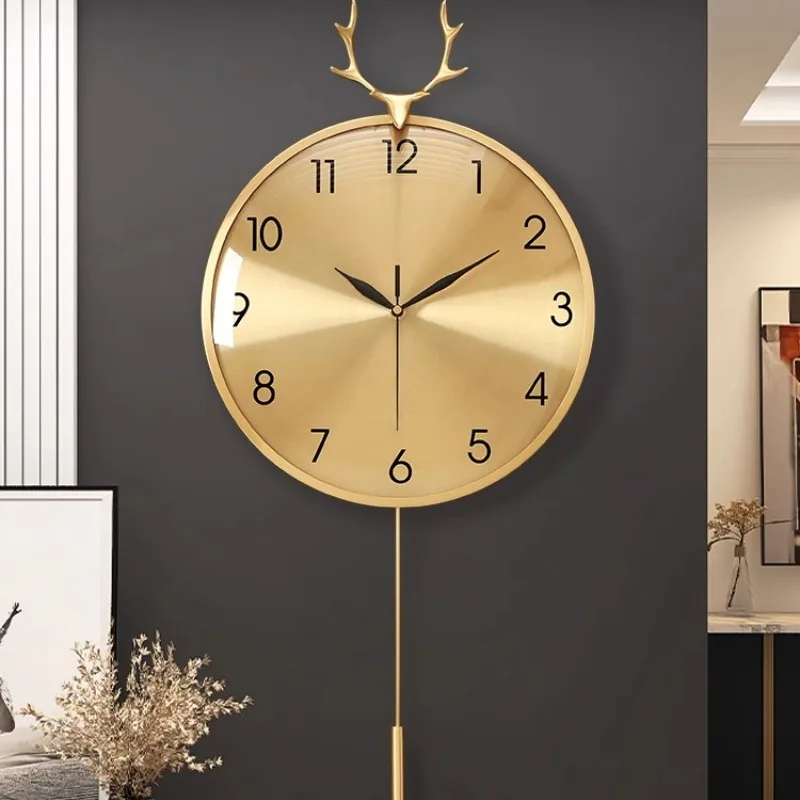 Simple European Wall Clock Round Style Aesthetic Hanging Wall Clock Luxury Italy Duvar Saati Home Decoration Accessories